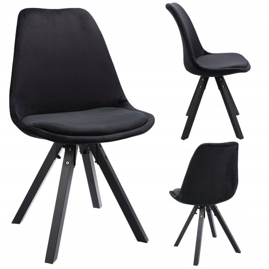 Krzesło SAIDA czarne - czarne nogi JUMI