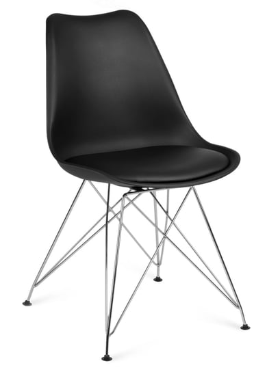 Krzesło skandynawskie, chromowane, Sofotel Kapra, kolor czarny SOFOTEL