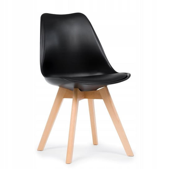 Krzesło Skandynawskie Z Poduszką Dublin Nowoczesne Czarne Noga Drewno Home-Design24