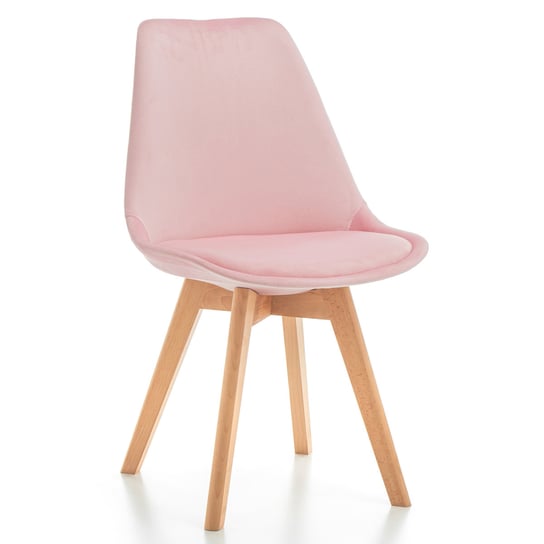 Krzesło Skandynawskie Z Poduszką Dublin Welur Różowy Home-Design24