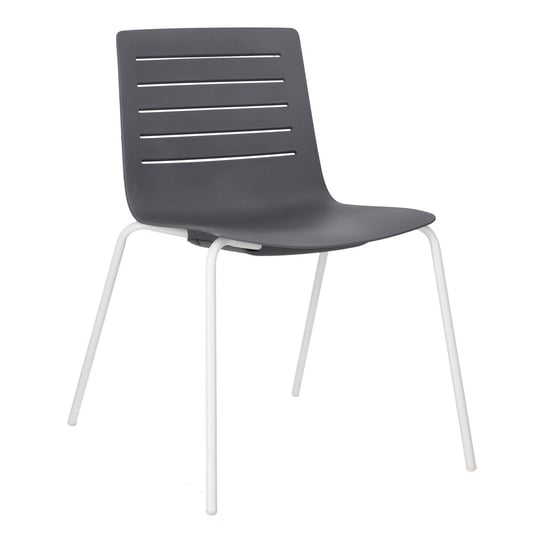 Krzesło Skin 4 szare podstawa biała z tworzywa Resol