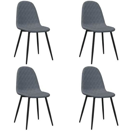 Krzesło stołowe aksamitne ciemnoszare 45x53,5x83 c Inna marka