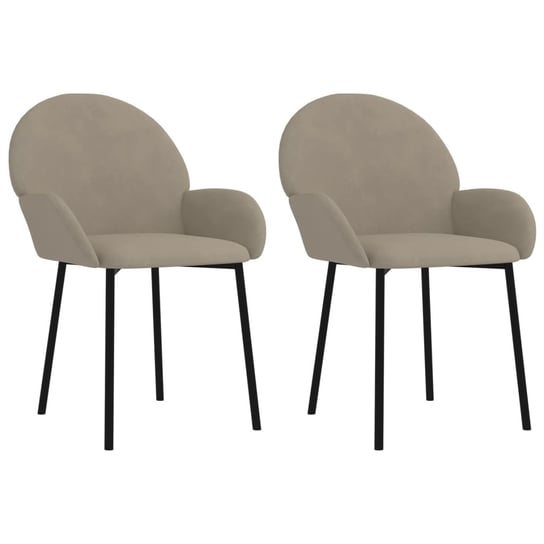 Krzesło stołowe aksamitne, jasnoszare, 58x57x78,5  / AAALOE Inna marka