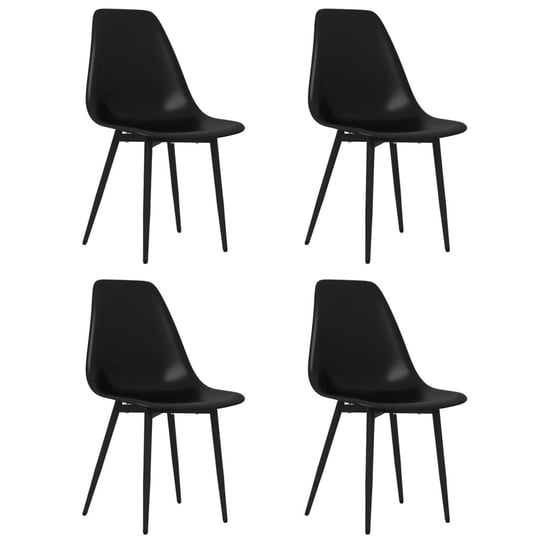 Krzesło stołowe minimalistyczne, czarne, PP+metal, / AAALOE Inna marka