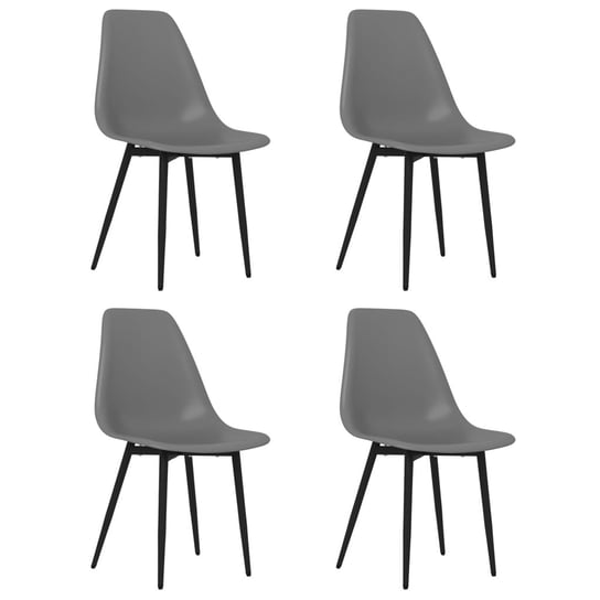 Krzesło stołowe minimalistyczne, szary, PP/metal, Zakito