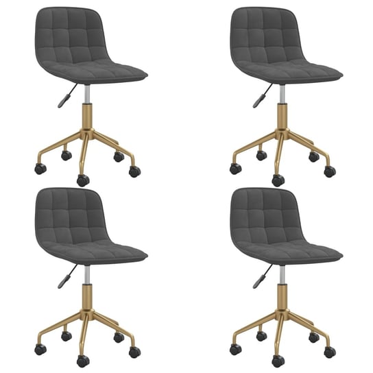 Krzesło stołowe obite aksamitem - ciemnoszary, zło / AAALOE Inna marka