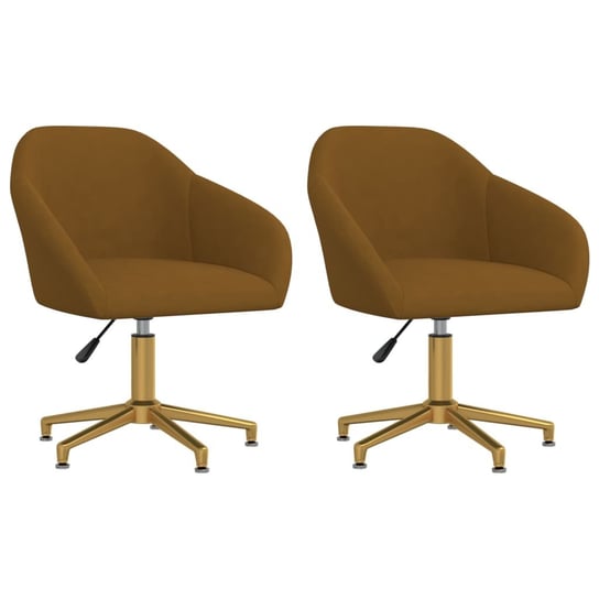 Krzesło stołowe obrotowe aksamitne - brązowe 63x56 / AAALOE Inna marka