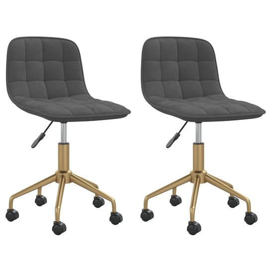 Krzesło stołowe obrotowe aksamitne, ciemnoszare, 4 / AAALOE Inna marka