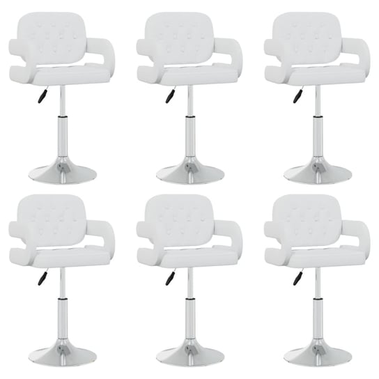 Krzesło stołowe obrotowe, białe, 58x50x(93-108)cm / AAALOE Inna marka