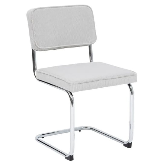 Krzesło sztruksowe na chromowanej podstawie szaro-perłowe MIA home