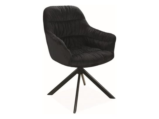 Krzesło tapicerowane ASTORIA II VELVET czarne/czarne obrotowe Signal