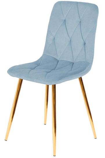 Krzesło tapicerowane BORGO VELVET LIGHT BLUE GOLD Lugano