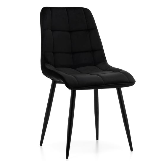 Krzesło Tapicerowane Chic Czarny Velvet Aksamit Do Salonu Jadalni Home-Design24
