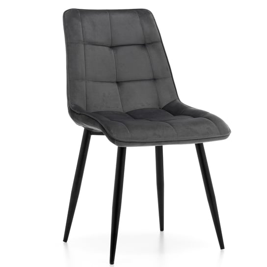 Krzesło Tapicerowane Chic Szary Velvet Aksamit Do Salonu Jadalni Home-Design24
