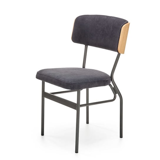 Krzesło tapicerowane Clever, czarne, dąb naturalny Style Furniture