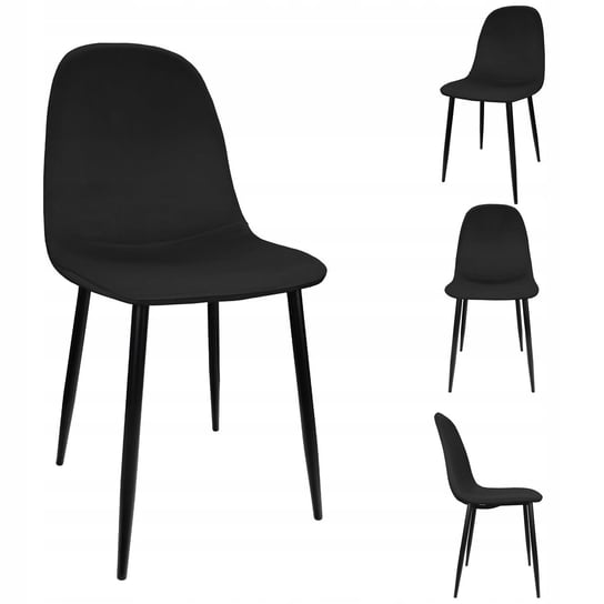 Krzesło tapicerowane czarne metalowe nogi salon biuro SALERNO Czarne Nuforma