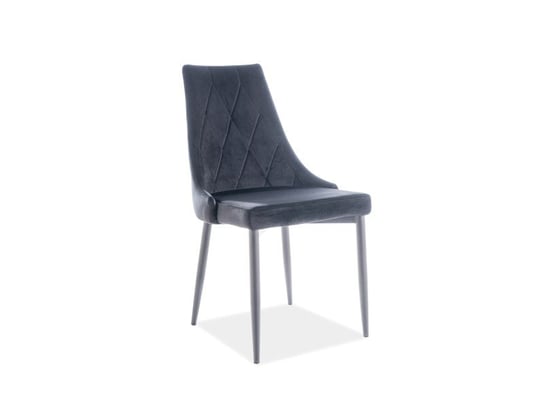 Krzesło tapicerowane CZARNE tkanina-aksamit+metal Signal