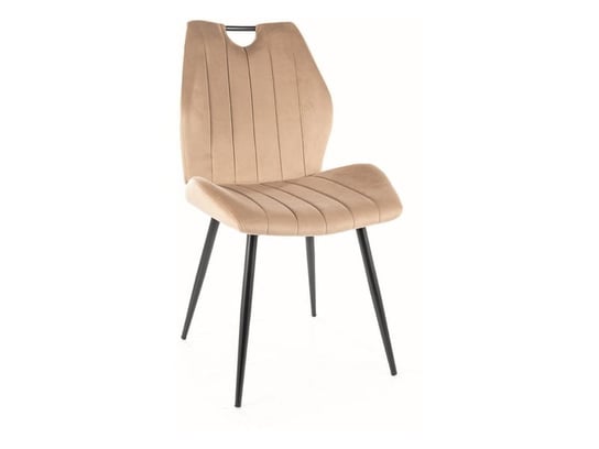 Krzesło tapicerowane do jadalni ARCO VELVET beżowe SIGNAL Signal