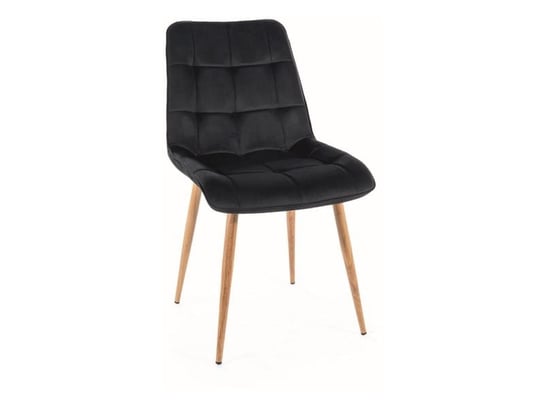 Krzesło tapicerowane do jadalni CHIC D VELVET czarne/dąb SIGNAL Signal