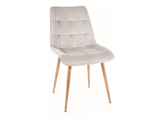 Krzesło tapicerowane do jadalni CHIC D VELVET jasny szary/dąb SIGNAL Signal