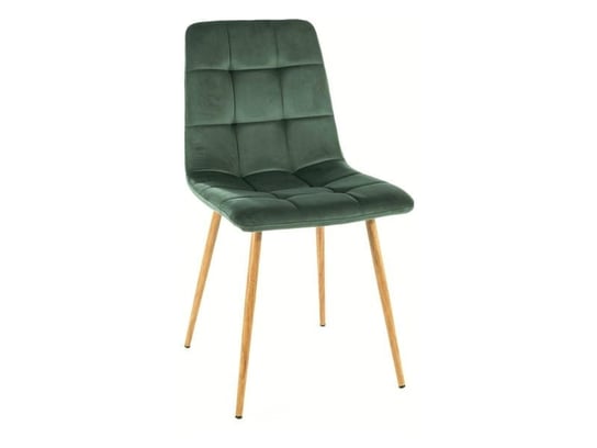 Krzesło tapicerowane do jadalni MILA D VELVET zielone/dąb SIGNAL Signal