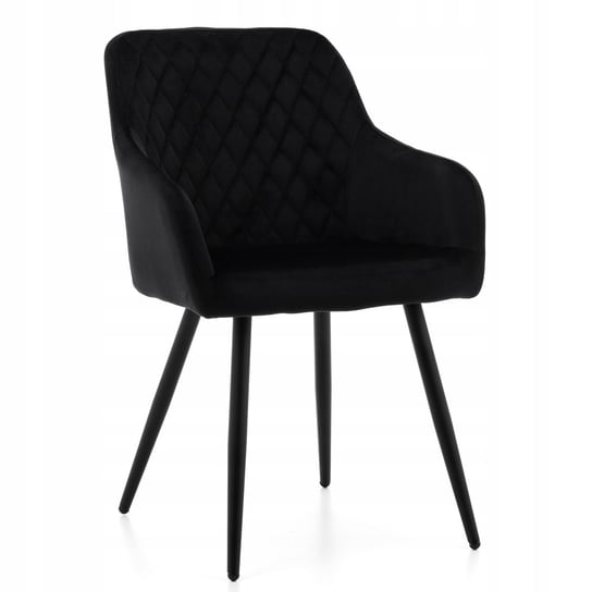 Krzesło Tapicerowane Do Salonu Jadalni Todi Welur Czarny Home-Design24