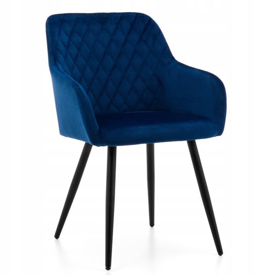 Krzesło Tapicerowane Do Salonu Jadalni Todi Welur Granatowy Home-Design24
