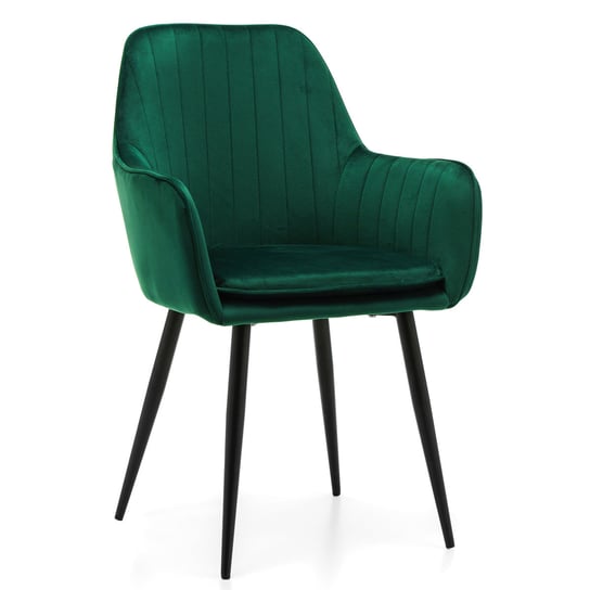 Krzesło Tapicerowane Emilia Zielony Welur Salon Jadalnia Home-Design24