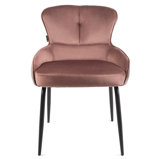Krzesło Tapicerowane Fotel Milano Velvet Pudrowy Róż Gold Label