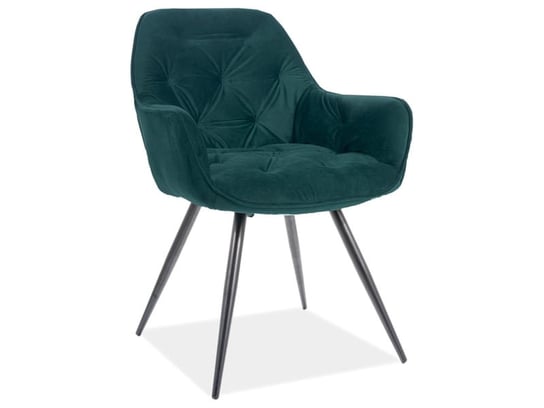 Krzesło tapicerowane fotelowe CHERRY MATT VELVET zielone SIGNAL Signal