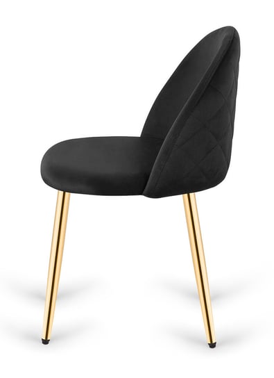 Krzesło tapicerowane GLORIA BLACK VELVET GOLD Lugano