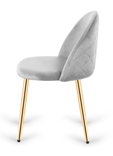 Krzesło tapicerowane GLORIA LIGHT GREY VELVET GOLD Lugano