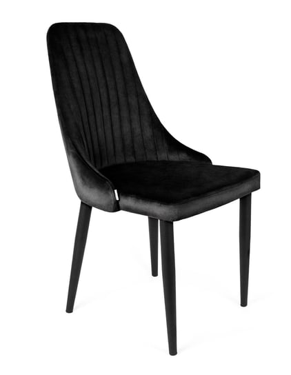 Krzesło Tapicerowane Glow Welur Czarne Komfort