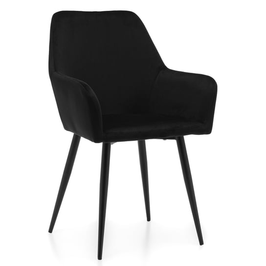 Krzesło Tapicerowane Ivo Czarny Welur Do Salonu Jadalni Home-Design24