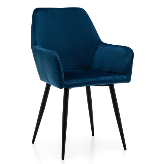 Krzesło Tapicerowane Ivo Granatowy Welur Do Salonu Jadalni Home-Design24