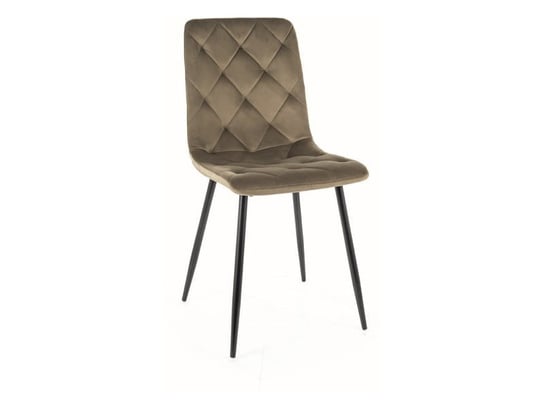 Krzesło tapicerowane JERRY VELVET oliwkowe welurowe SIGNAL Signal