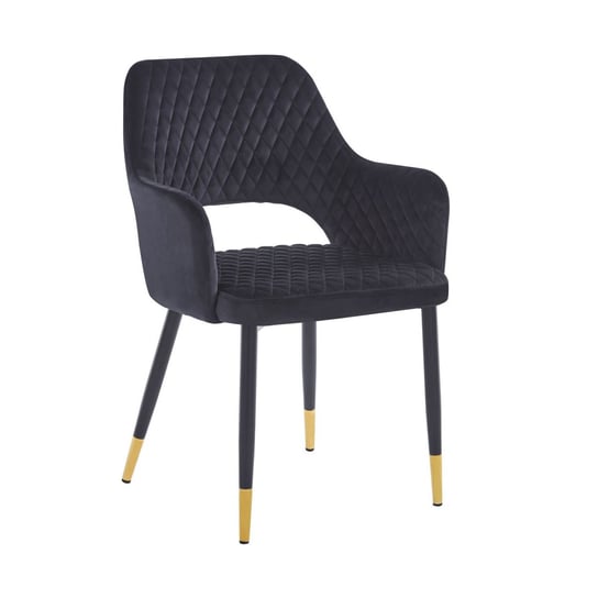 Krzesło tapicerowane K3-ZA velvet czarne Inna marka