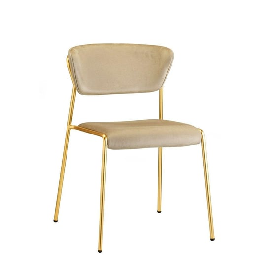 Krzesło tapicerowane Lisa beżowy/złoty SCAB Design