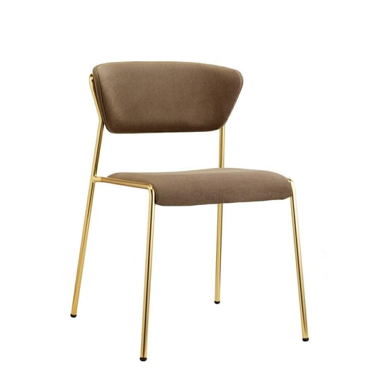 Krzesło tapicerowane Lisa brązowy/złoty SCAB Design