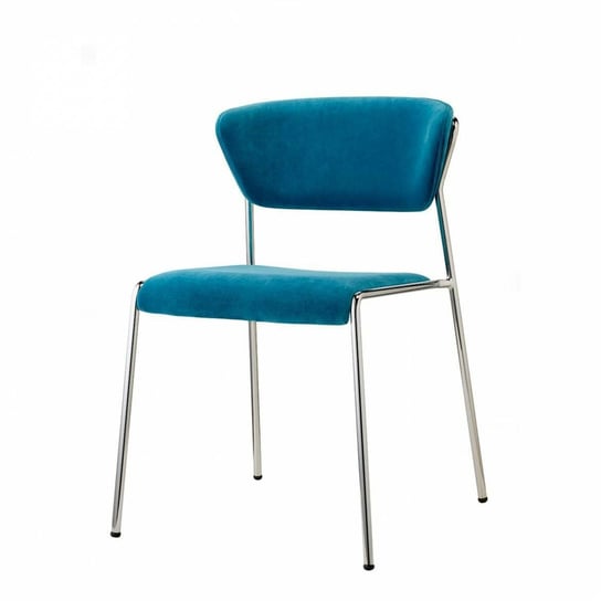Krzesło tapicerowane Lisa niebieski/chrom SCAB Design
