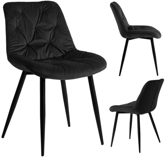 Krzesło tapicerowane MALMO velvet czarny exitodesign