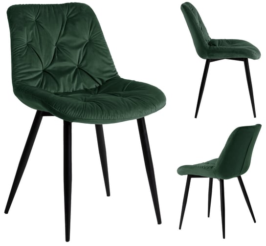 Krzesło tapicerowane MALMO velvet zielony exitodesign