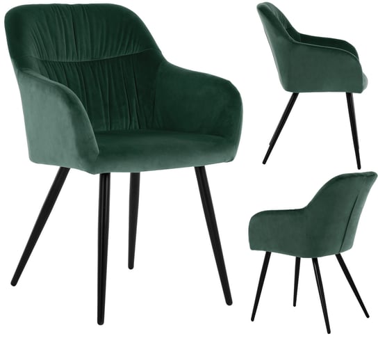 Krzesło tapicerowane Mauro velvet ciemny zielony exitodesign