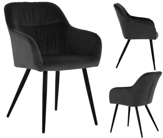 Krzesło tapicerowane Mauro velvet czarny exitodesign