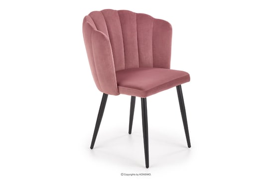 Krzesło tapicerowane muszelka różowe ARUM Konsimo Konsimo