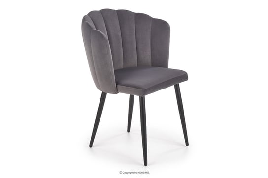 Krzesło tapicerowane muszelka szare ARUM Konsimo
