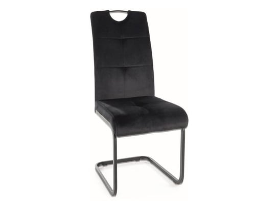 Krzesło tapicerowane na płozie AXO VELVET czarne SIGNAL Signal