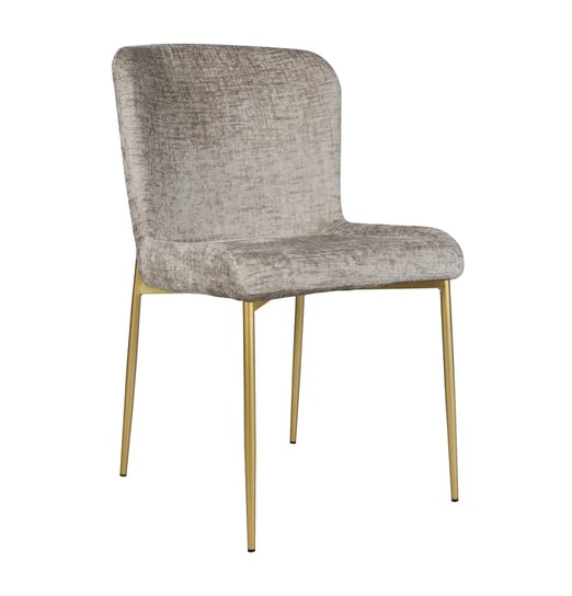 Krzesło tapicerowane Neul beżowy na złotych nogach Selsey
