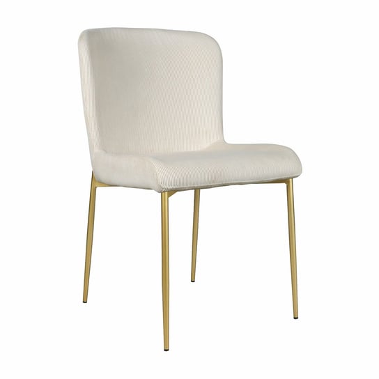 Krzesło tapicerowane Neul kremowy sztruks na złotych nogach Selsey