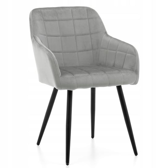 Krzesło Tapicerowane Orte Jasnoszary Welur Home-Design24
